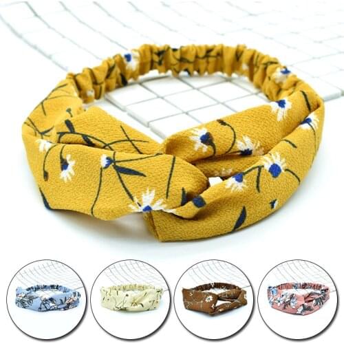 Fashion Women Girls Summer Bohemian Hair Bands Print Headbands Vintage Cross Turban Bandage Bandanas HairBands Hair Accessories