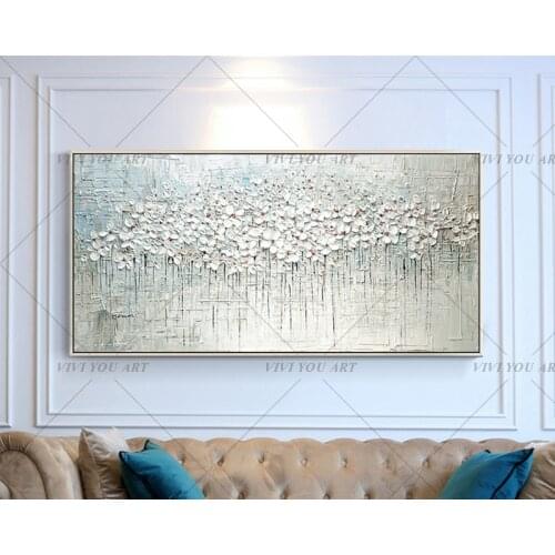 Christmas Gift Hand Painted Textured Palette Knife Flower Canvas Oil Painting Abstract Modern Picture Wall Art Home wall Decor