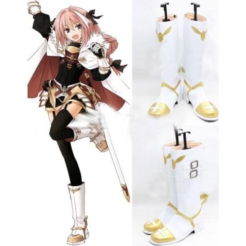 Fate Apocrypha Rider Of Black Astolfo Cosplay Shoes Boots Halloween Carnival Cosplay Costume Accessories