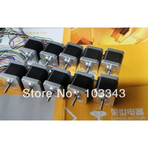 Free shipping 10PCS Nema17 Stepper Motor 2.5A 68oz-in, 4wires for CNC Mill Cut Engrave/3D Printer dc motor from LONGS MOTOR