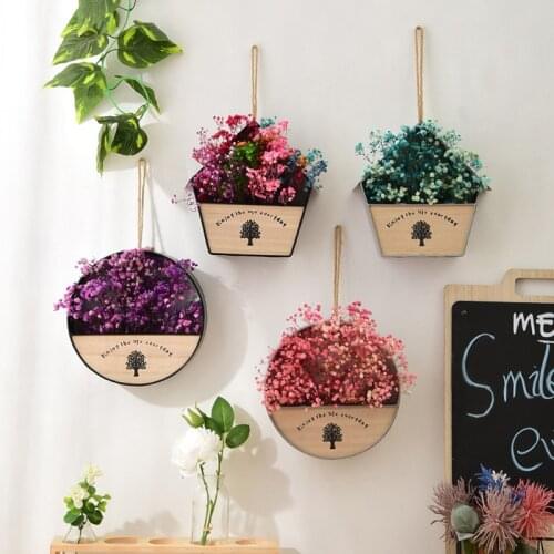 Modern Wall Planters Wall Vase 1Pcs Succulent Planter Circle Round Flower Pot Metal Iron Indoor Vertical Container Wall Hanging