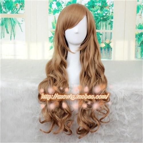 TIGER DRAGON Toradora! Aisaka Taiga Cosplay Wigs Long Light Brown Curly Wavy Heat Resistant Synthetic Hair Perucas Cosplay Wig
