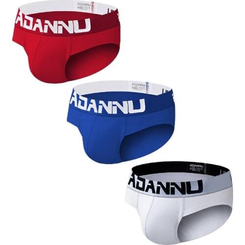 Free Shipping 3pcs/lot Men Briefs Set Sexy Mens Underwear Cotton Male Underpants 6 Colors Breathable Mens Underware U Convex
