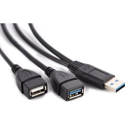 USB 3.0 Extension Cable Male to 3.0 Female +2.0 Female Data + Charging Connected To USB Disk Network Card Hard Disk Two In One