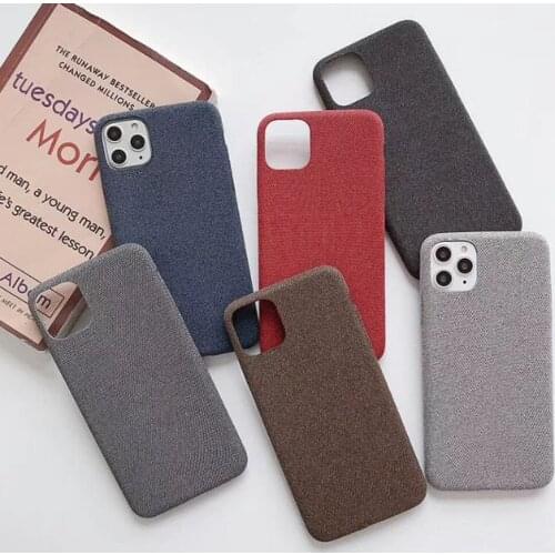 Ultra Thin Cotton Linen Cloth Phone Cases For iPhone 7 8 6 6S Plus X XR XS Max 11 Pro Fashion Silicone Shockproof Back Cover