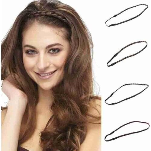 Spring Korean Thin Wig Twist Braids Headband On The Head Elastic Hair Rubber Bands Hair Ties Accessories For Women Girls 2021