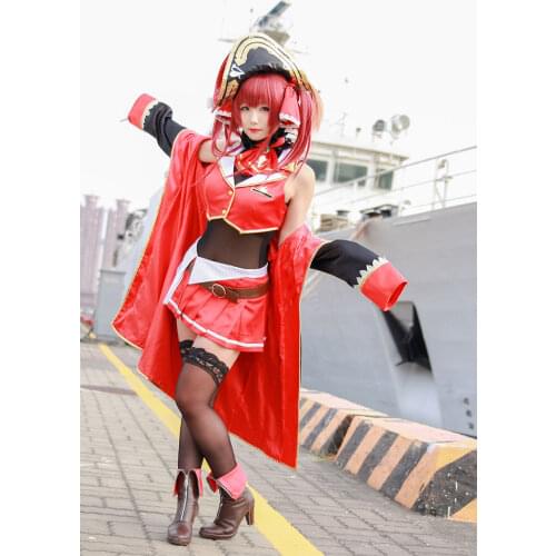 VTuber hololive Captain Houshou Marine Cosplay Costume Uniform dress female can custom made/size