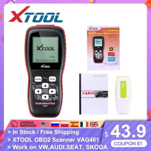 XTOOL VAG401 OBD2 Auto scanner diagnostic tool for Audi/VW/SEAT/SKODA dedicated Airbag reset ABS code reader for VAG Free Update
