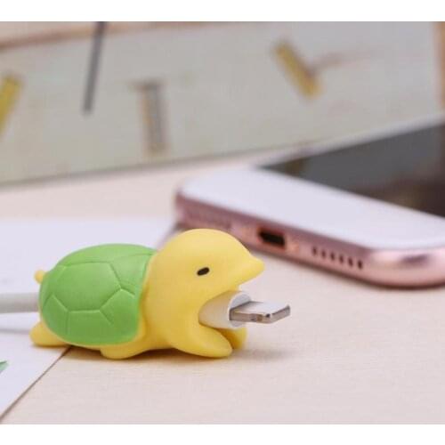 Cute Bite Cartoon Animal Cable Protector Charging Cord Wire Data Cables Protection Mini Cover Charging Cable Winder Protector