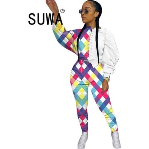 Two Piece Women Set Sport Casual Outfit Fall Clothes Pullover Sweatshirt Crop Top Sweatpants Sweat Suit Tracksuit Wholesale