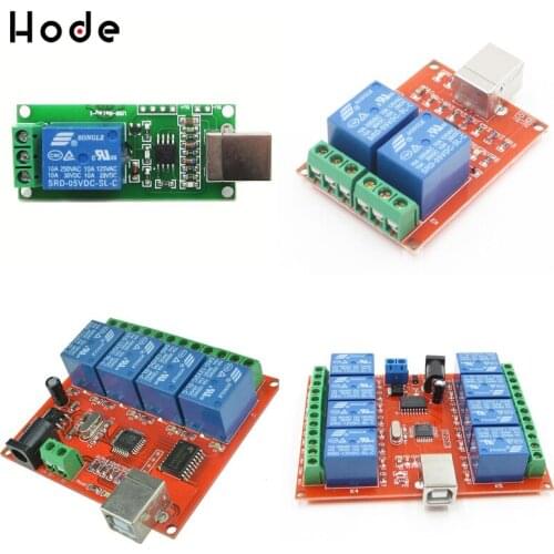 1 2 4 8 Channel 5V/12V USB Relay Control Switch Programmable Computer Control For Smart Home