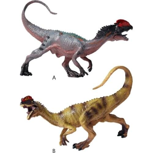 1 Pc 6 inch Realistic Jurassic Dilophosaurus Dinosaur Figurine Action Figures Animal Model Interactive Desk Toy Cake Toppers