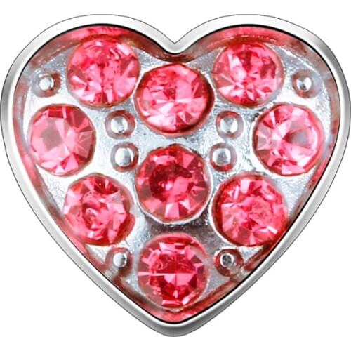 10pcs Red Heart With Crystal Custom Floating Charms For Glass Locket