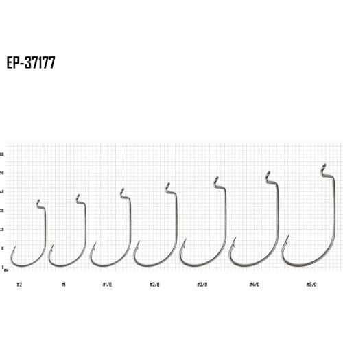 100pcs Eupheng EP-37177 High-Carbon Steel Worm Jig Fishing Hooks Crank Hook Lure For Soft Bait Tackle High Quality Accessories