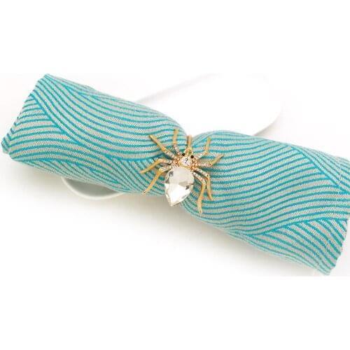 12pcs/lot Western-style napkin ring rhinestone spider napkin buckle Christmas wedding party napkin ring desktop decorations