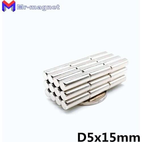 200pcs Dia 5mm small mini tyni magnet 5x15 5*15 magnet super strong powerful magnetic material
