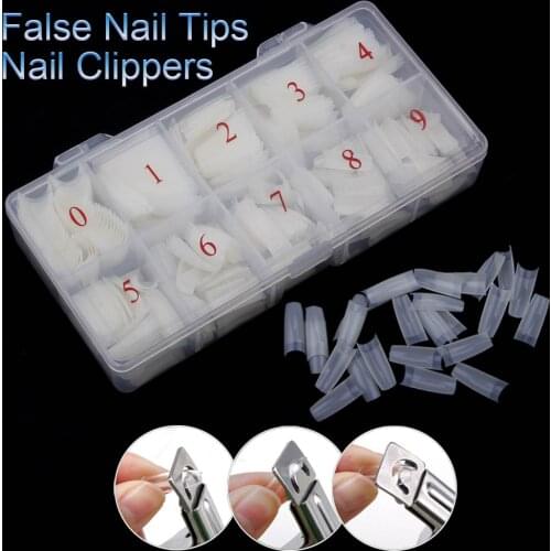 24/50/500pcs False Nail Tips Capsule Natural Coffin Nail Tips Fingernails Artifical False Nails Artifical Clear/Natural/White
