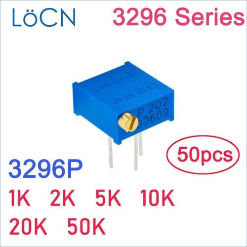 3296P 1K 2K 5K 10K 20K 50K Trimming Trim Pot Trimmer Potentiometer 3296 3296P-1-102 3296P-1-202 3296P-1-502 3296P-1-203 50PCS