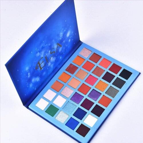 35 Color Blue Marble Starry Sky Eyeshadow Pearl Matte Shimmer Eye Cosmetic Powder Natural Waterproof Eye Shadow Makeup Palette