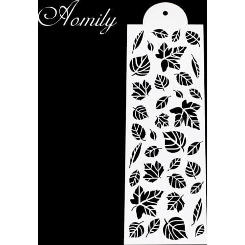 Amoliy 32.8cm Leaf DIY Cake Spray Stencils Fondant Mold Pattern Printing Cake Decorating Baking Tools for Cakes Coffee Bread