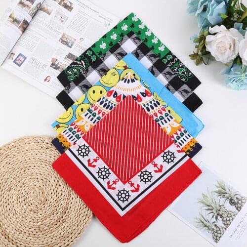 2021 New Fashion Hip Hop 100% Cotton Bandana Square Scarf 55cm*55cm Black Red Paisley Headband Printed for Women/Men/Boys/Girls