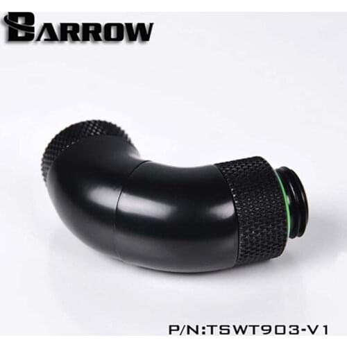 Barrow TSWT903-V1 Rotary Fittings,90degree Serpentine Three Rotation Adaptors,G1/4 water cooler heatsink gadget