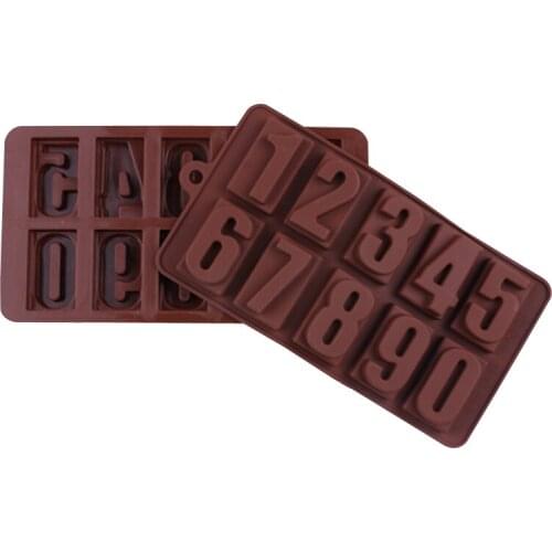 Free Shipping 10 Big Number Chocolate Mold Cooking Tool Silicone Mold Fondant Sugar Bow Craft Molds Diy Cake Decorating