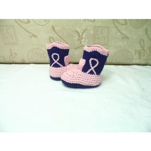 Free shipping,Cute Handmade Knit Crochet baby Cowboy Boots Shoes Newborn Photo Prop New - Pink/blue