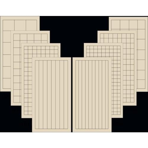 100pc small regular day calligraphy rice paper 7-9 Fen cooked small square grid vertical calligraphy Daily paper 20x33cm