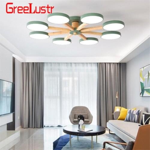 Wooden Led Ceiling Lamps Nordic Minimalism Indoor Ceiling Chandeliers For Home Living Room Decoration Bathroom Light Fixture