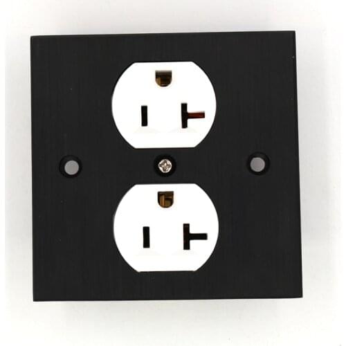 HIFI US AC power Receptacles wall outlet audio grade copper socket Duplex Plate 86mm*86mm white