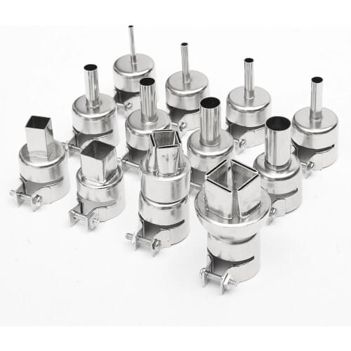 JIGUOOR 12pcs 3/4/5/6/7/8/10/12mm A1125 A1126 Heat Gun Nozzle For 850 Hot Air Soldering Station
