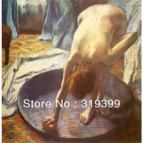 100% handmade Oil Painting Reproduction on Linen Canvas,The Tub 1 by edgar degas ,Free DHL FAST Shipping,100% handmade