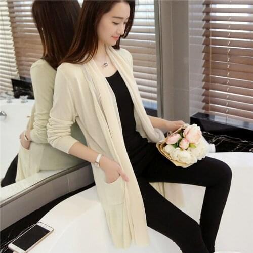 2021 Hot Sale Women Sweaters And The New Spring And Summer 36 In Dresses Sweater Shawl Cardigan Coat F1690 Sunscreen Clothing