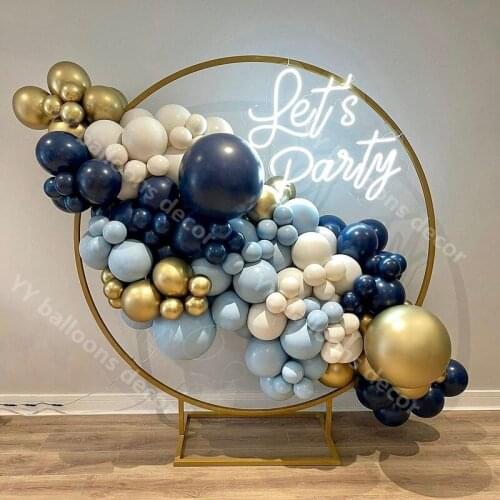 Matte Navy Blue Balloons Garland Arch Wedding Supplies Baby Shower Birthday Party Decoration Chrome Gold Matte White Sand Globos