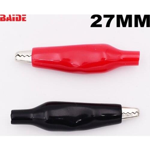 Metal Alligator Clip crocodile electrical Clamp FOR Testing Probe Meter 27MM Black and red Plastic Boot 3000pcs