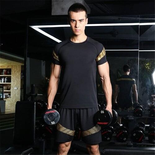 Men Sport Set Compression Pants+T-Shirt/Vest Skin-Tight Jogging Training Clothes Gym Yoga Suits New Professional Running Fitness