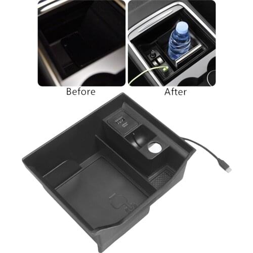 Center Console Organizer Hidden Perfect Fit Car Parts for Tesla Model 3 /3Y ABS Plastic Interior Center Console Organizer