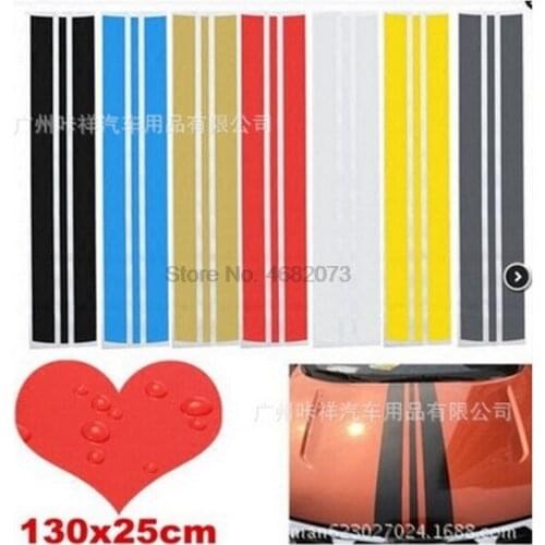 By DHL or Fedex 100pcs Car Auto Hood Scratched Stickers Engine Cover Reflective Decal Stripe Vinyl DIY Decoration 130cm*25cm