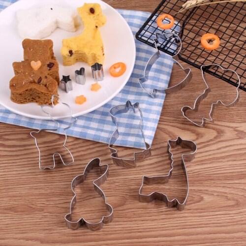 Food grade stainless steel steamed bread mold modeling knife pastry pattern embosser animal cartoon cutting mold tool set