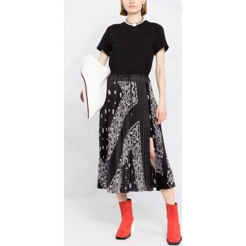 Summer High 2021SS Quality Luxury Women Flower Prints Patchwork Short Sleeve Dress 2 Color For Ladies Gdnz 5.10