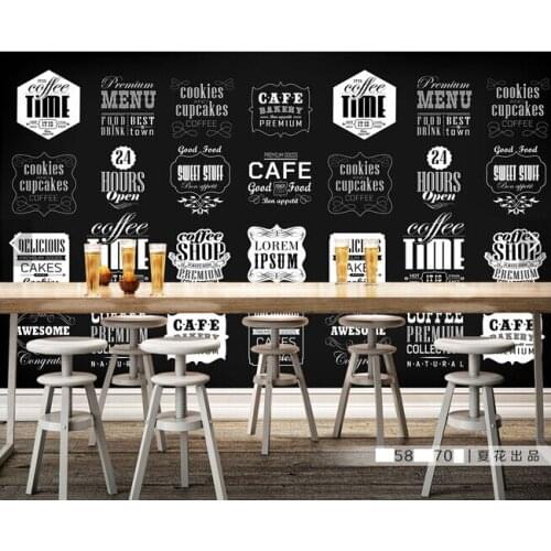 Custom retro wallpaper, coffee theme murals for the hotel restaurant coffee shop background wall vinyl papel de parede