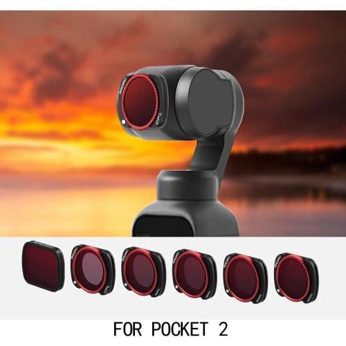 Adjustable Filter for DJI Pocket 2 Handheld Gimbal Camera ND4 8 16 32-PL HD Video Shooting Waterproof for DJI Pocket 2 Accessory