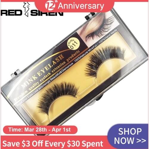 RED SIREN Lashes Wholesale 100% Mink Hair False Eyelashes Handmade Soft Natural Eyelashes Maquillaje Fake Lashes XME-11