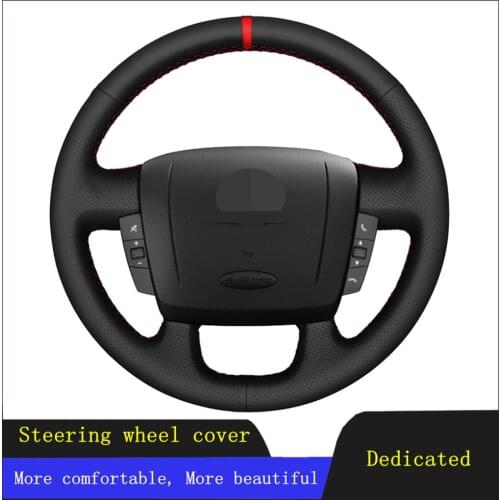Car Steering Wheel Cover Black Hand-stitched Genuine Leather For Peugeot Boxer Citroen Jumper Relay Fiat Ducato Ram ProMaster