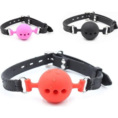 Adult Sex Game 3 Sizes Soft Safety Silicone Open Mouth Ball Slave Gag Ball Adults Sex Toys For Women Man Couples Erotic Sex Shop