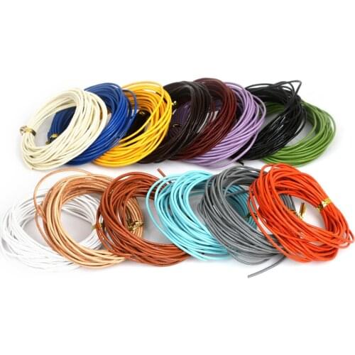 5meter 1.5mm Colorful Real Genuine Leather Cord Waxed Cotton Cord String Strap Necklace Rope For DIY Jewelry Findings