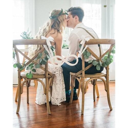 Wedding Chair Sign Infinity, Bride & Groom Reception Decoration for Chairs, Photo Props, Hanging Sign Between Chairs