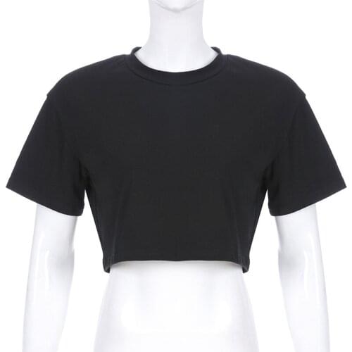 LZYVOO Crop Top with Sleeves Summer Women Comfortable and Fashionable Short Solid Color O-Neck Short-Sleeved T-Shirt