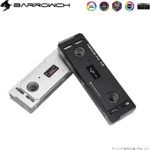 BARROWCH RAM Water Block With Thermomter Screen Memory Cooler Armor Support 2 Or 4 Channnel Acrylic Aluminum Copper,FBRWB-PA V2